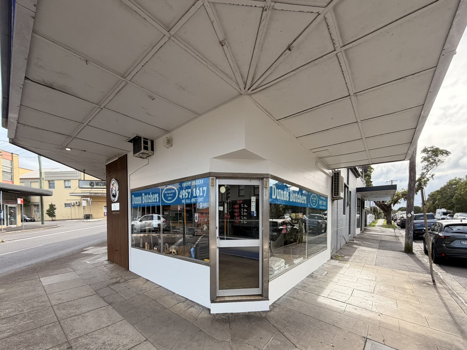 Shopfront repaint for a butcher in New Lambton, Newcastle